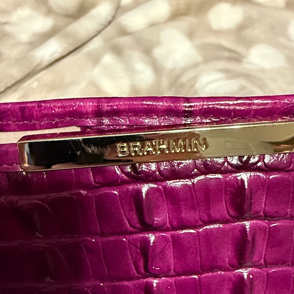 Brahmin Fuchsia Crocodile-Embossed Tote - Picture 9 of 9